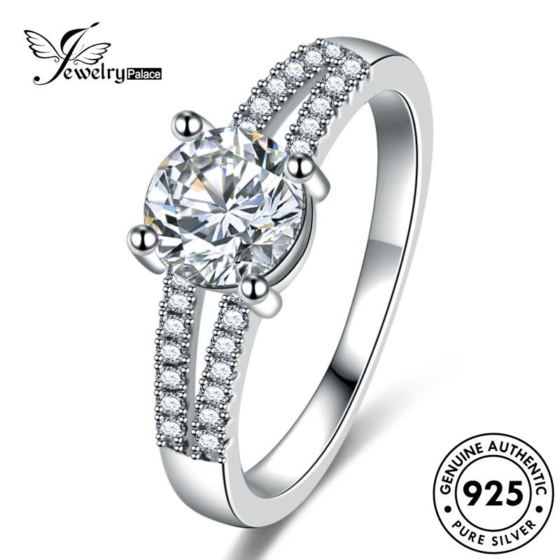 Jewelrypalace Cincin Perak Hollow Berlian Moissanite Simple Wanita925 Asli R219