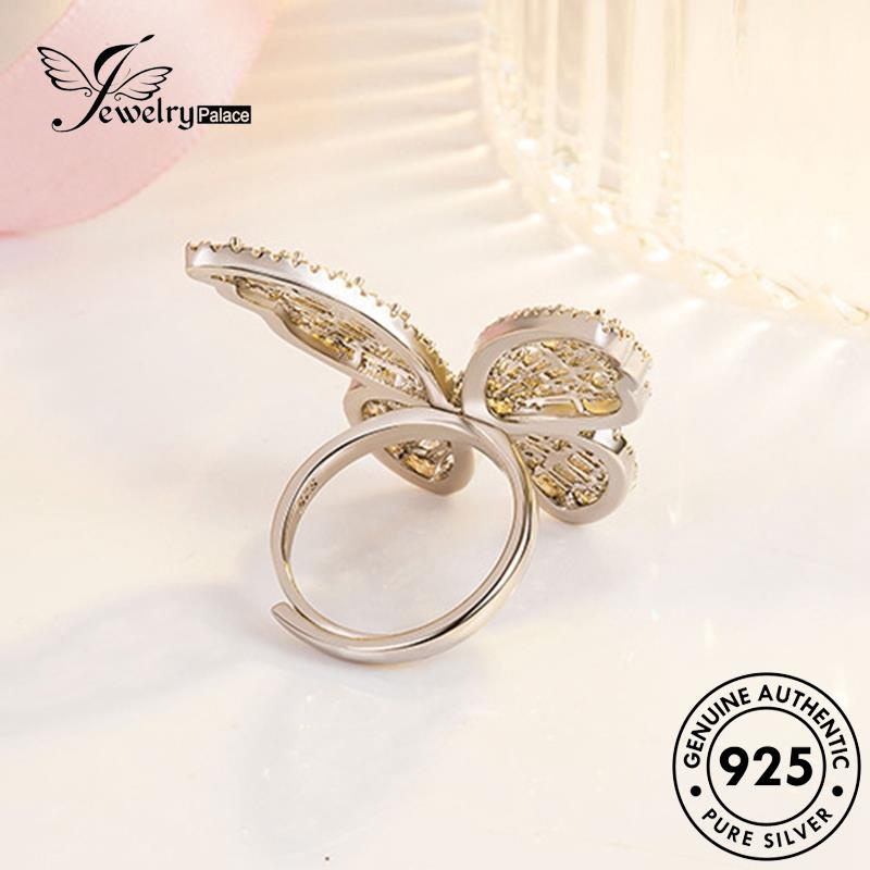 Tempat Perhiasan Wanita Kreatif Perak925 Moissanite Kupu-Kupu Berlian Rings Asli R291