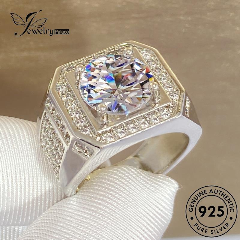 Jewelrypalace Cincin Wanita Asli Mewah Moissanite925 Perak Berlian R501