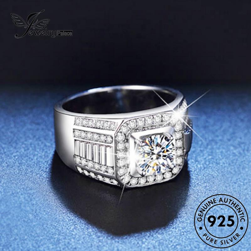 Perhiasantempat Berlian Moissanite Cakar Asli Mendominasi Empat Cincin Perak Wanita Emas925 R460