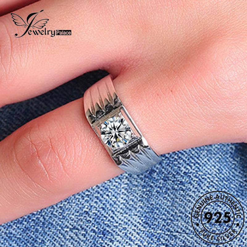 Perhiasantempat Cincin Asli Mendominasi Pria Moissanite Berlian Perak925 R570