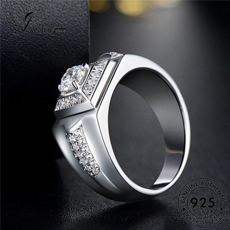 Jewelrypalace Moissanite Berlian925 Cincin Pria Perak Asli Mewah R584