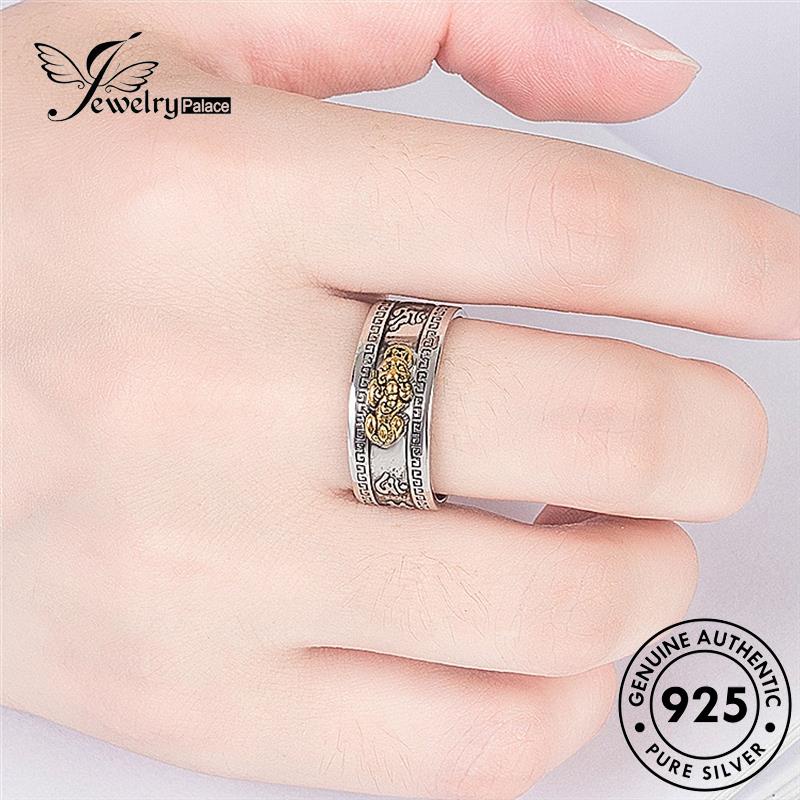 Perhiasantempat Cincin Pria Emas Perak Asli Vintage Pixiu925 R709