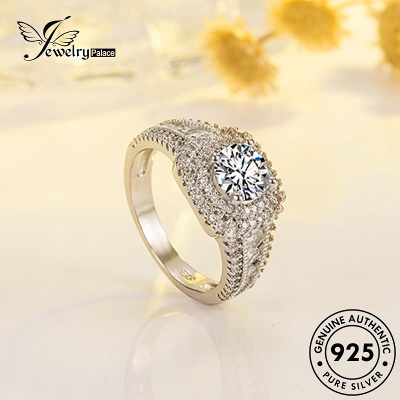 Jewelrypalace925 Perak Asli Berlian Kepribadian Wanita Rings Moissanite R791