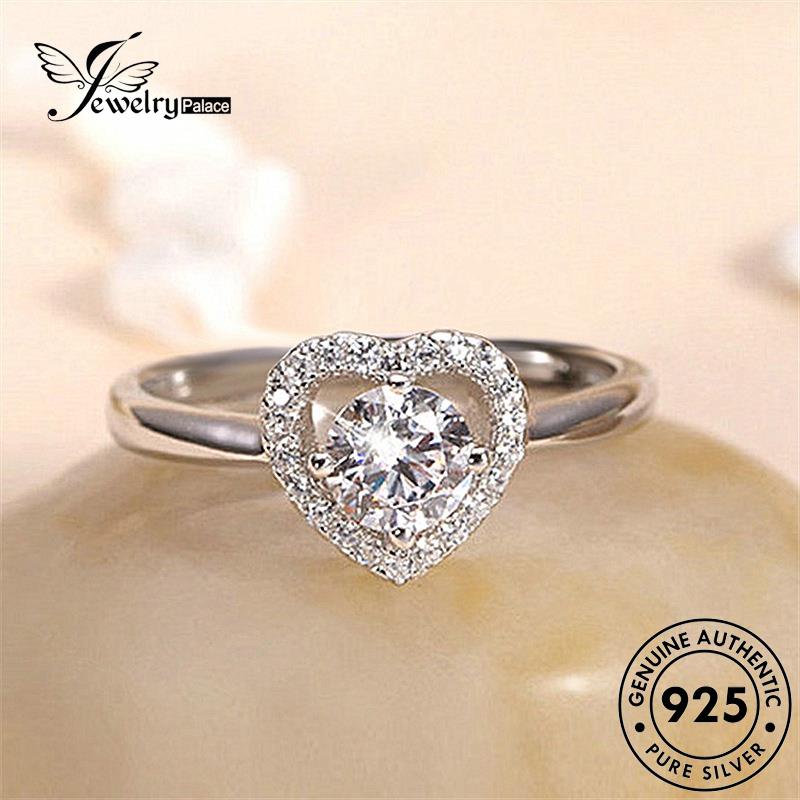 Perhiasantempat Wanita Moissanite Berlian Asli925Cincin Love Fashion Perak R625