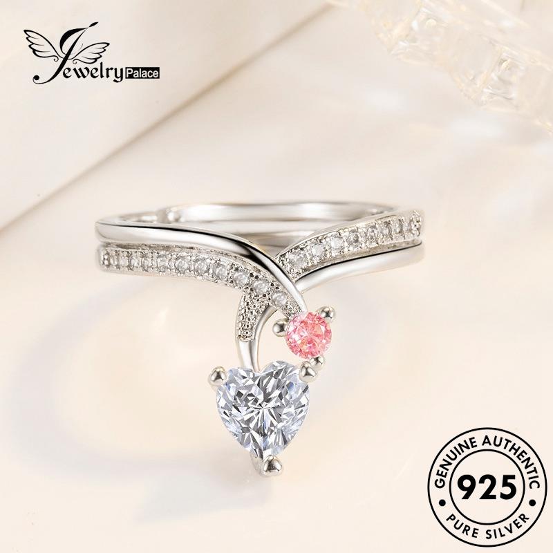 Jewelrypalace Moissanite Perak Asli Wanita Temperamen Berlian Rings925 R901