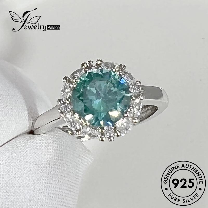 Perhiasantempat Wanita Mata Aquamarine Original Cincin Klasik Perak925 Kuda R917