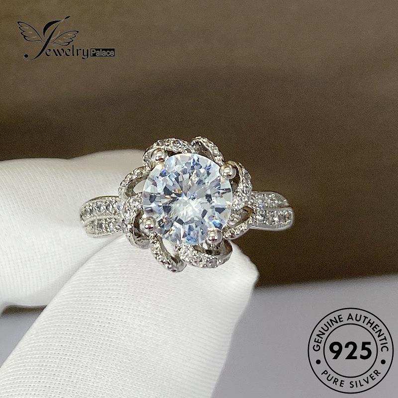 Jewelrypalace Perak Berlian925 Pribadi Asli Moissanite Cincin Wanita Mawar R953