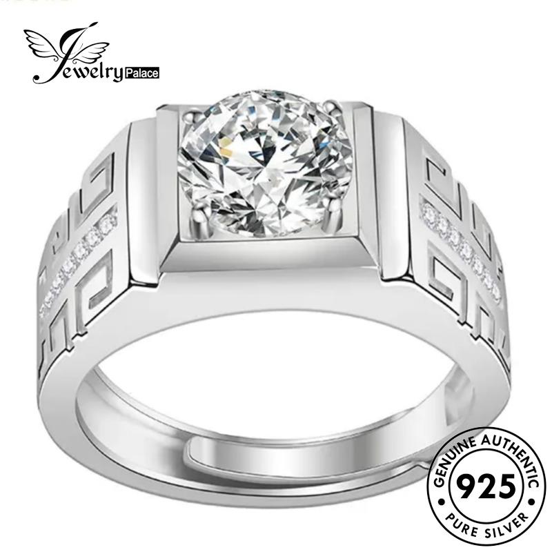 Jewelrypalace Cincin Fashion Berlian Pria Moissanite Asli925 Perak R1007