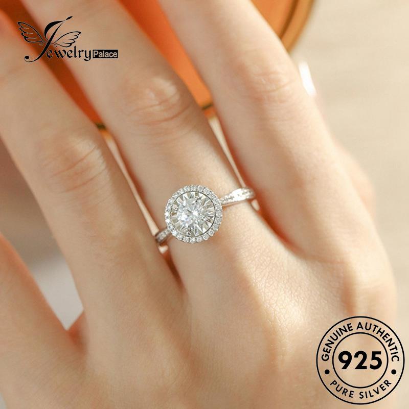 Jewelrypalace Cincin Moissanite Perak925 Asli Wanita Berlian Kepribadian R1034