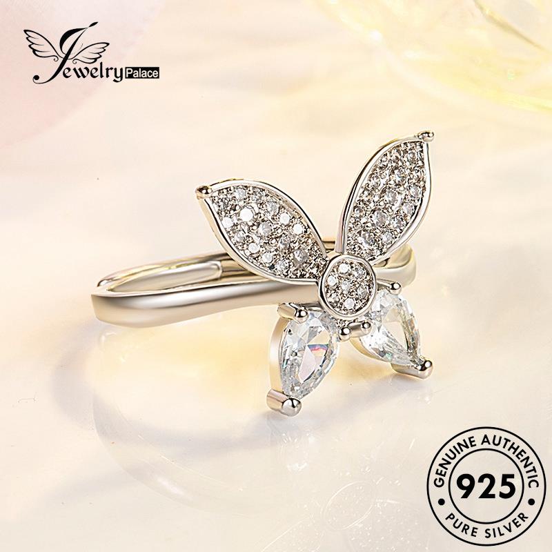 Jewelrypalace Cincin Perak925 Berlian Moissanite Emas Kreatif Asli Butterfly Wanita R1094