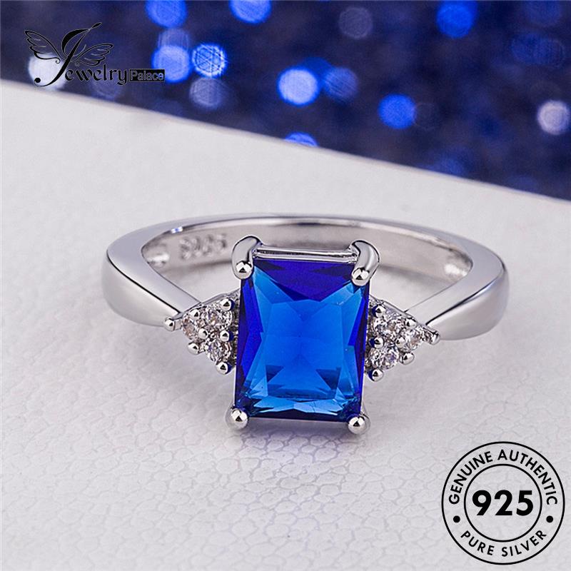 Jewelrypalace Sapphire925 Perak Kreatif Asli Cincin Kotak Wanita R1207