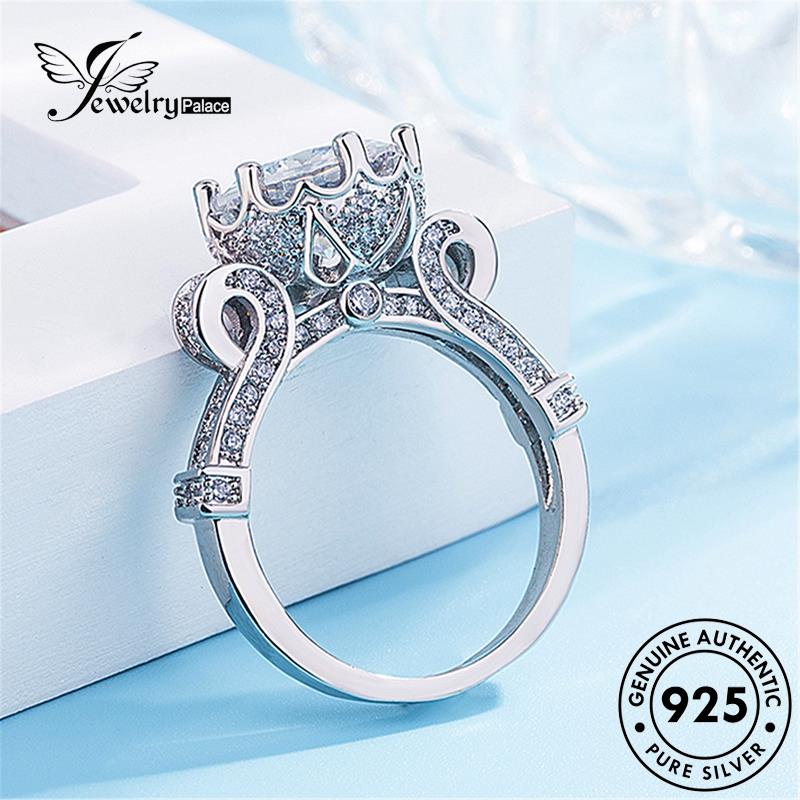 Jewelrypalace Berlian Wanita Moissanite Asli Cincin Mewah Bunga925 Perak R1467