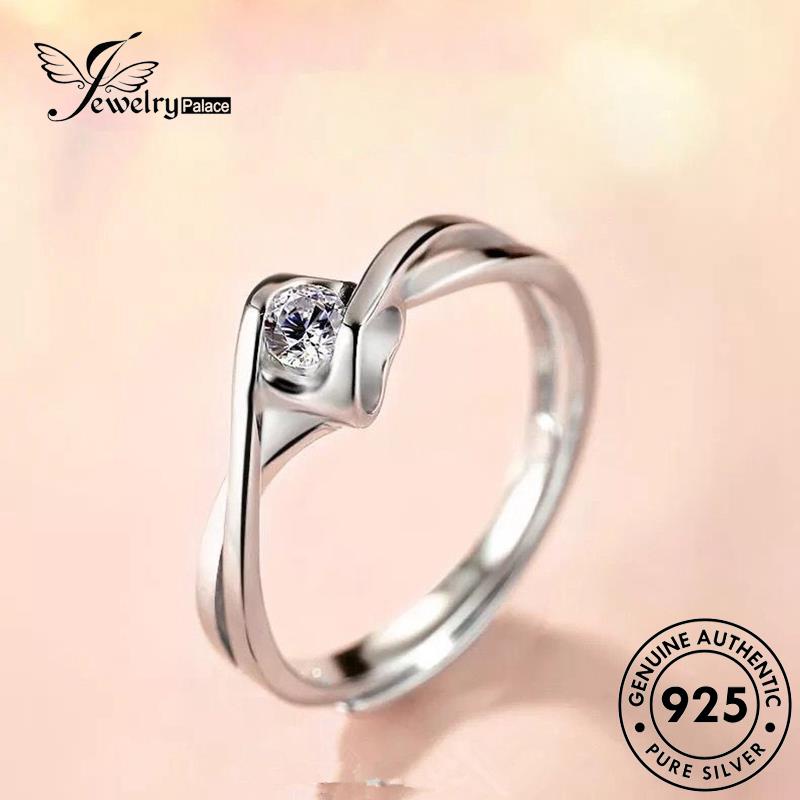 Jewelrypalace Cincin Simple Pria Moissanite Berlian Perak925 Asli R1635