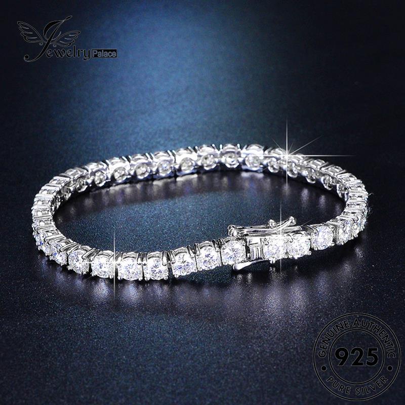 Jewelrypalace Moissanite Asli Full925 Berlian Diamond Perak Korea Gelang Wanita B2