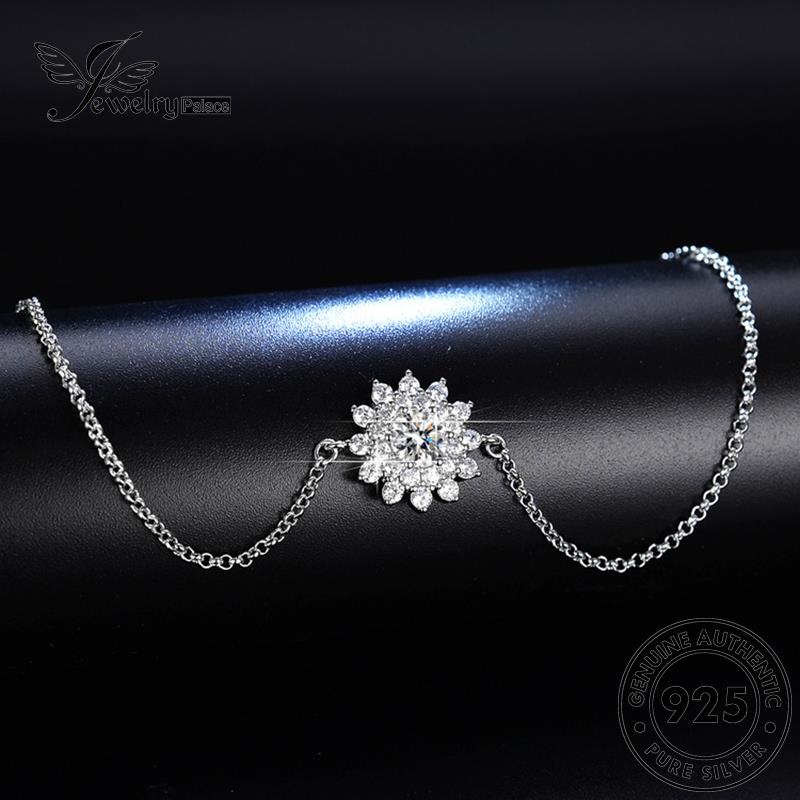 Jewelrypalace Moissanite Gelang Fashion Berlian Asli Wanita925 Perak Bunga Matahari B15