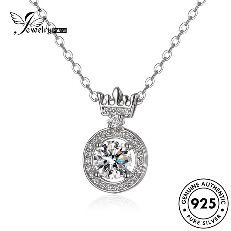 Jewelrypalace Original Mahkota Moissanite Wanita Kalung925 Berlian Perak Indah N63