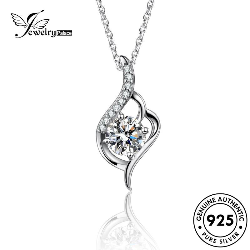 Jewelrypalace925 Berlian Perak Fashion Wanita Asli Moissanite Kalung N112