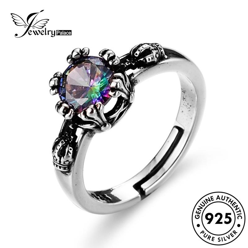 Jewelrypalace Cincin Perak Vintage925 Agate Asli Wanita Mahkota R88