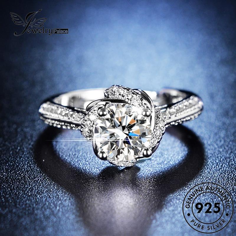 Tempat Perhiasan Wanita Cincin Perak Rose Diamond Asli925 Moissanite Kreatif R128