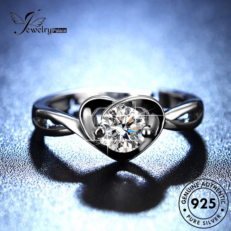 Jewelrypalace Perak Berlian925Cincin Moissanite Wanita Kepribadian Asli R138