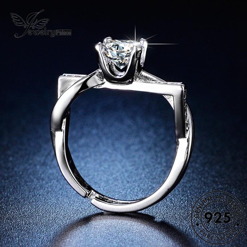 Jewelrypalace Kepribadian Berlian Moissanite Asli Wanita925 Crossover Rings Perak R143