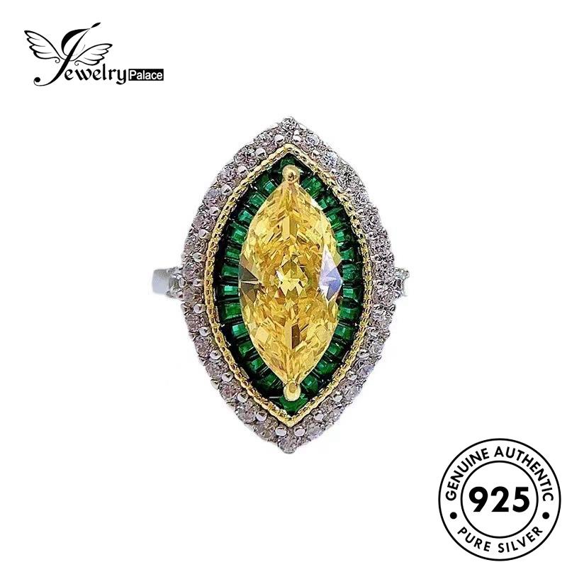 JEWELRYPALACE Cincin 925 Sterling Silver Nikah Murni Perak Marquise Kawin korea Citrine Original Aksesori Wanita Asli Perhiasan Silver R2599