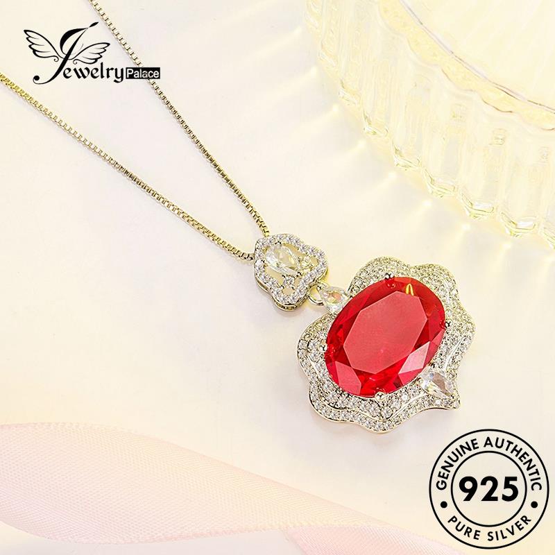 Jewelrypalace Perak Asli Menguntungkan Wanita Ruby Awan925 Kalung Fashion N1109