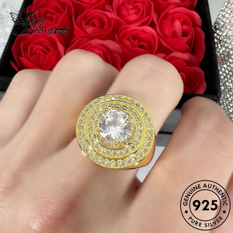 Jewelrypalace Emas Perak Wanita Jam925 Cincin Asli Disc Moissanite Berlian R1716