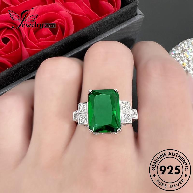 Jewelrypalace Cincin Wanita Fashion Perak925 Asli Zamrud R1761