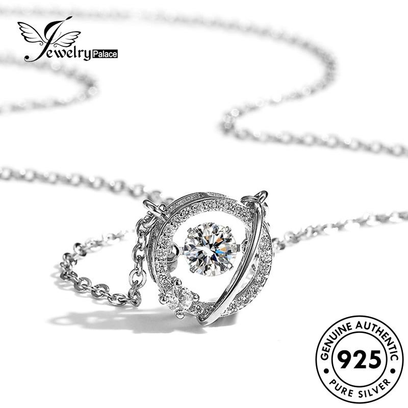 Jewelrypalace925 Fashion Berlian Perak Asli Kalung Wanita Moissanite N120