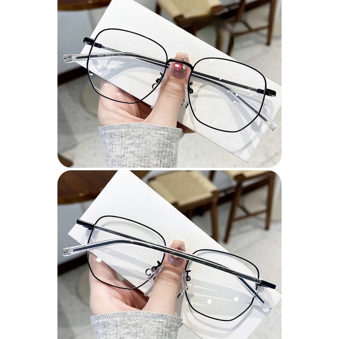 Kacamata Anti Radiasi Kacamata Bingkai Emas TR90 Warna Untuk Pasangan Lensa Bening Kacamata Kotak Retro Anti Blue Eyes Glasses