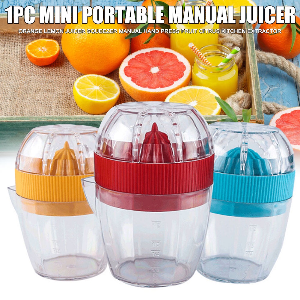 Juicer Manual Pemeras Lemon Pemeras Jeruk Pemeras Jeruk Tangan Portabel Penekan Buah dengan Corong Penuang Tangan Cangkir Jus Buah Aksesori Dapur