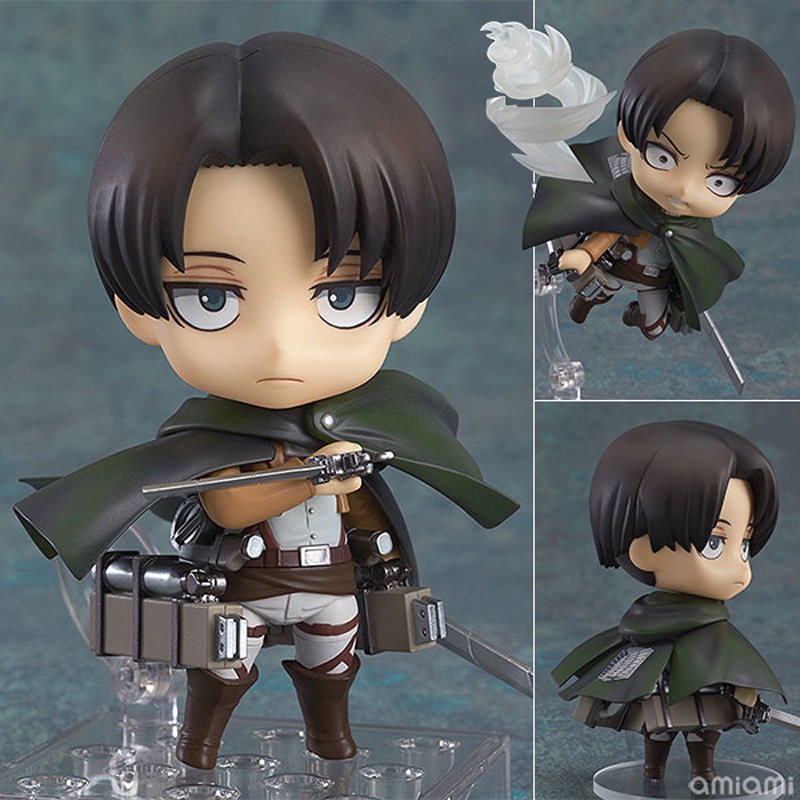 Attack on Titan Rivaille Levi Ackerman Erwin Smith Eren Jaeger Mikasa Ackerman Nendoroid Action Figure 10 cm Mainan Model Koleksi PVC