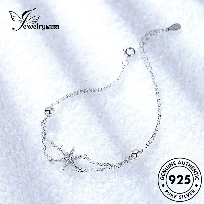 Jewelrypalace Hexagram Gelang Berlian Asli Moissanite Wanita Kepribadian Perak925 B111