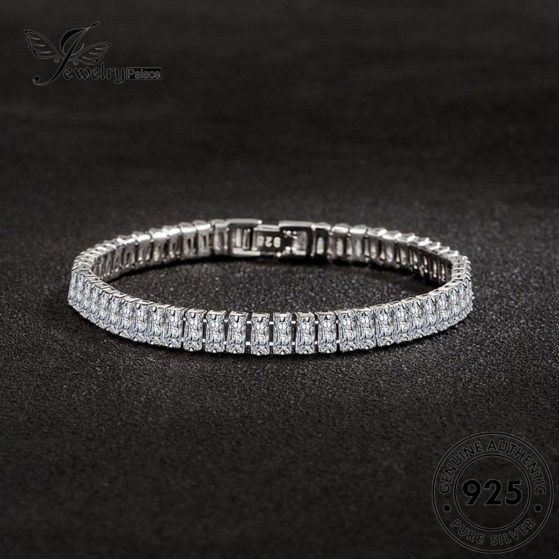 Jewelrypalace Original Gelang Elegant Wanita Moissanite Perak Kotak925 Berlian B5