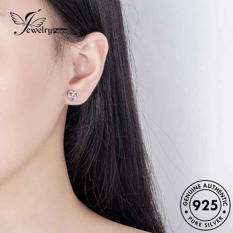 Jewelrypalace925 Anting Love Tusuk Wanita Perak Asli Simple E44