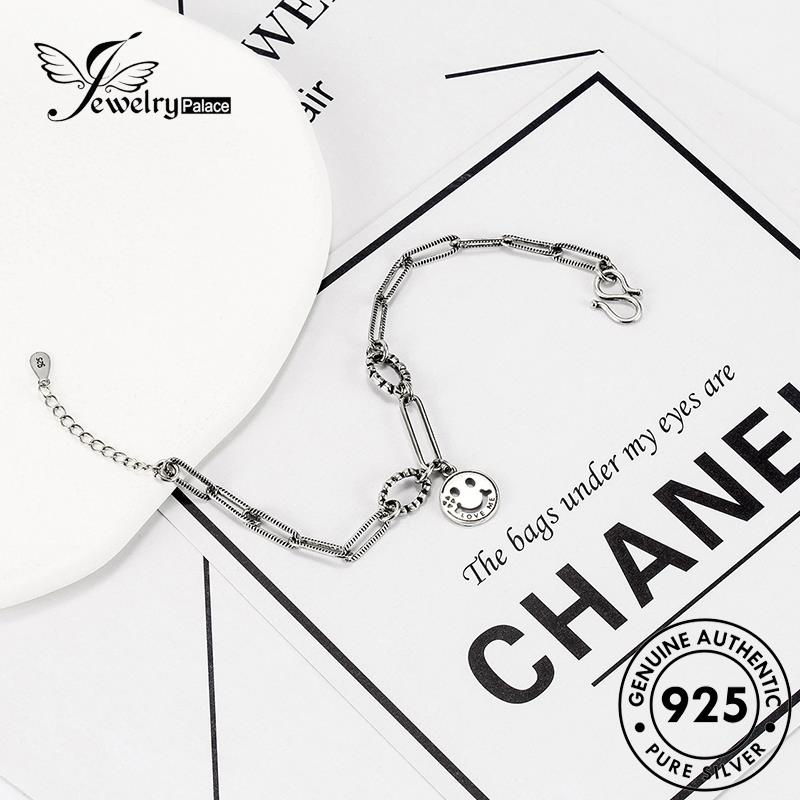 Jewelrypalace Gelang Simple Face Silver Wanita Asli Smiley925 B217