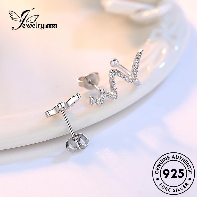 Jewelrypalace Kepribadian Asli Petir Wanita Perak Moissanite Berlian Anting Stud925 E152