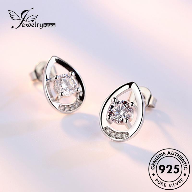 Jewelrypalace Asli Berlian Fashion Moissanite Anting Bentuk Tetes925 Wanita Perak Stud E155