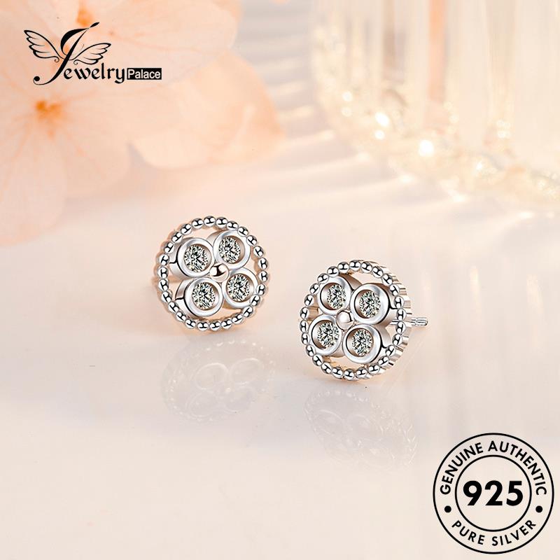 Jewelrypalace Anting Bulat Perak Wanita Stud Asli925Retro E289