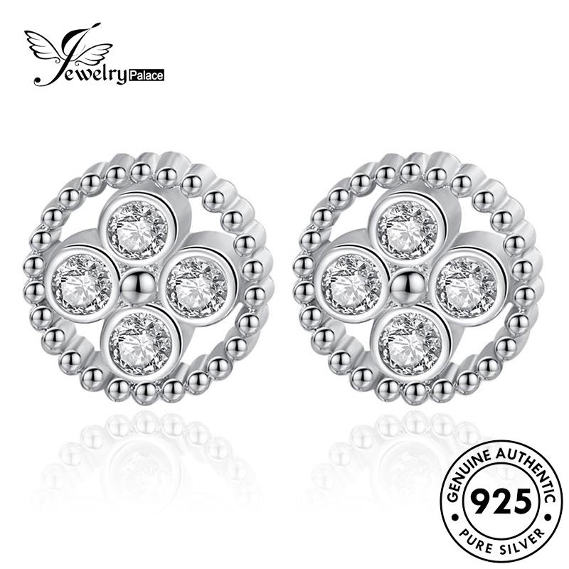 Jewelrypalace Anting Bulat Perak Wanita Stud Asli925Retro E289