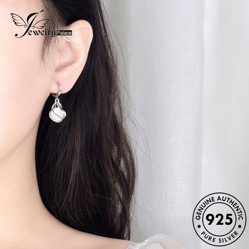 Tempat Perhiasan Wanita Asli Opal Hoop925 Gaya Silver Anting Etnik Retro E378