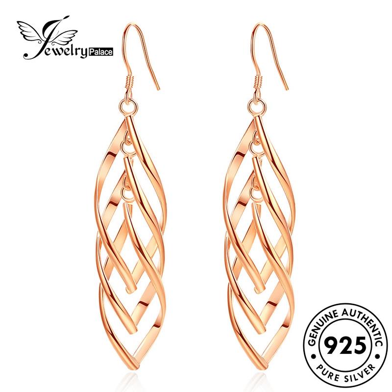 Jewelrypalace Anting Kait Emas Fashion Perak925 Gelombang Asli Wanita E451