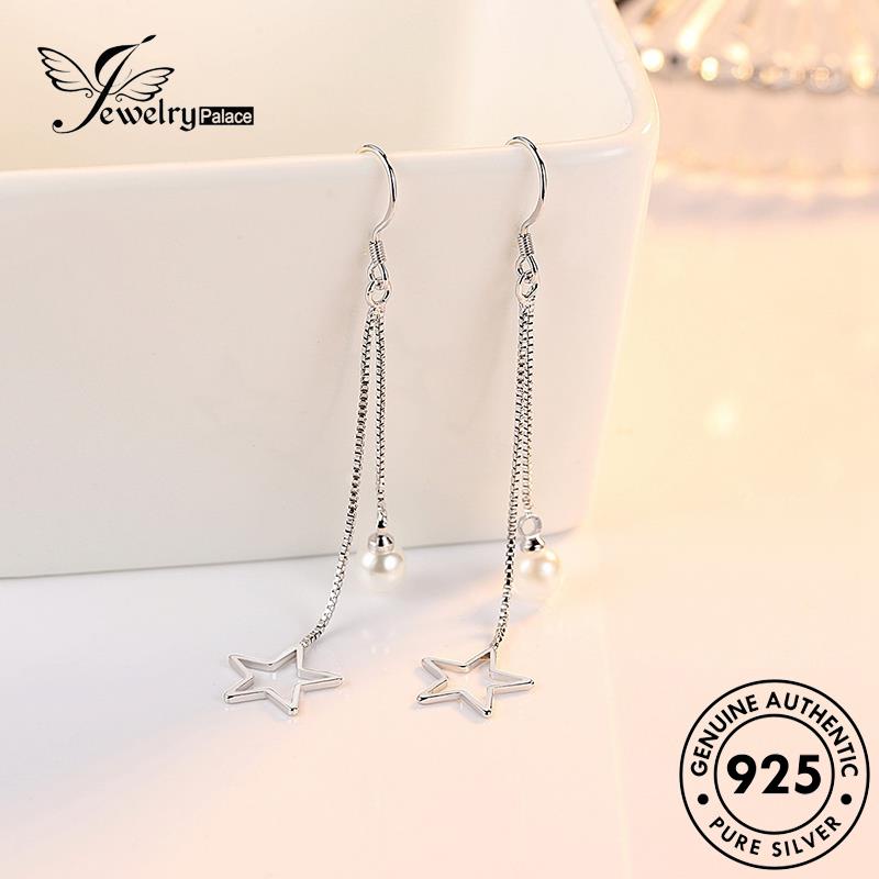 Jewelrypalace Perak Berujung Lima Anting Kait Wanita Temperamen Asli Bintang925Mutiara E453