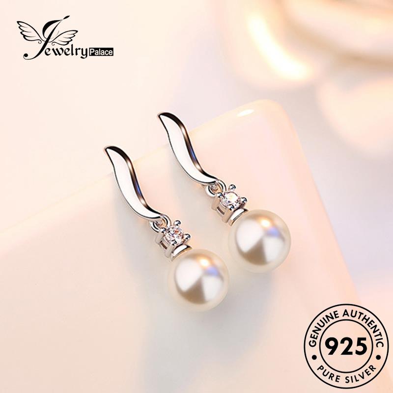 Jewelrypalace Hook Mutiara Wanita Asli925 Anting Perak Lembut E476