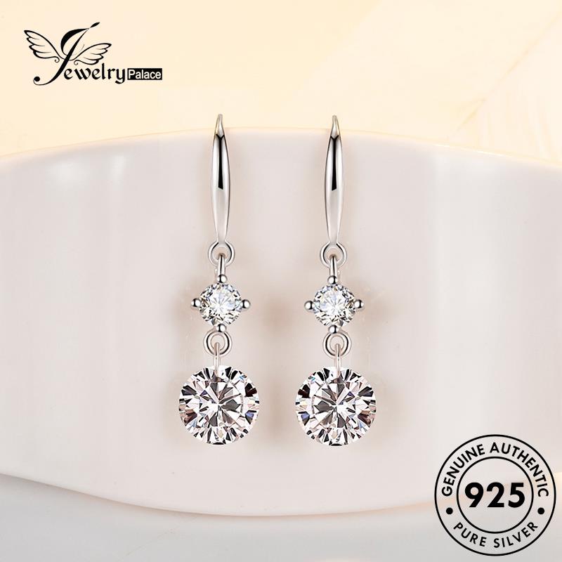 Jewelrypalace Anting Perak Asli Manis Wanita925 Moissanite Berlian Kait E481