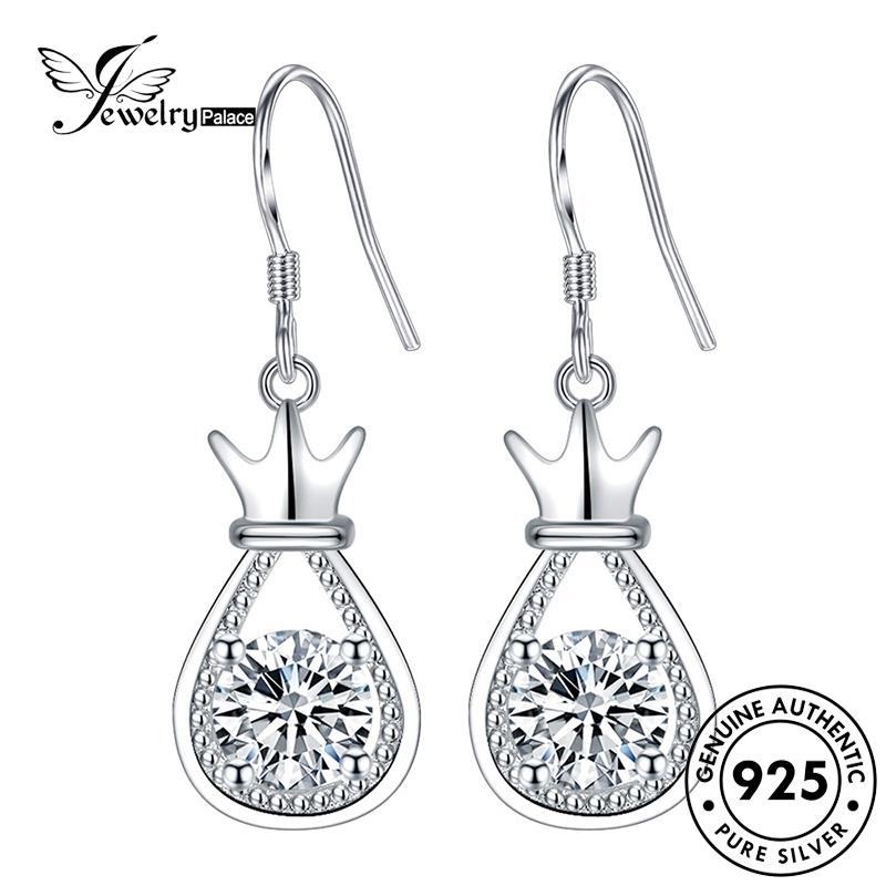 Jewelrypalace925 Asli Tas Keberuntungan Moissanite Perak Wanita Kait Anting Berlian Fashion E532