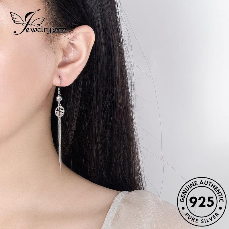 Jewelrypalace Kepribadian Perak Wanita Kait Berlian925 Anting Moissanite Asli E535