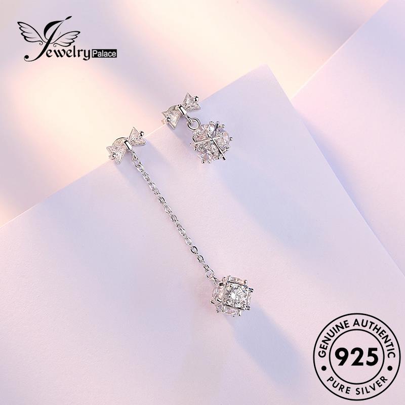 Jewelrypalace Asli Perak Wanita Moissanite Berlian Atmosfer Anting925 Kubus Rubik Stud E584